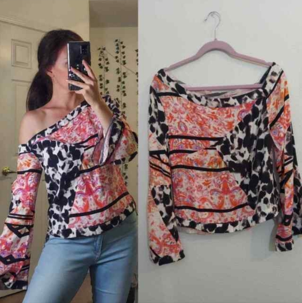 Nicole Miller Artelier One Shoulder Blouse